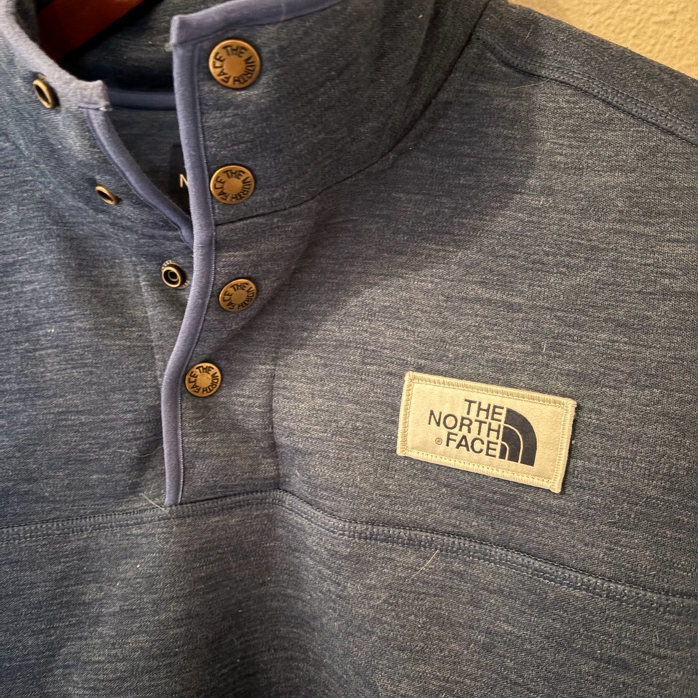 The North Face Men's Heathered Blue Zip-Up Sweater